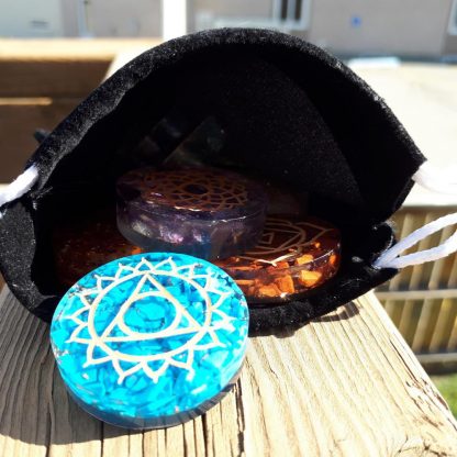 7 Chakra Orgonite Disk Set with Chakra Symbols - Image 5