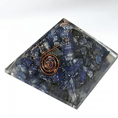 Small Orgonite Pyramid - Lapis Lazuli & Spiral Symbol