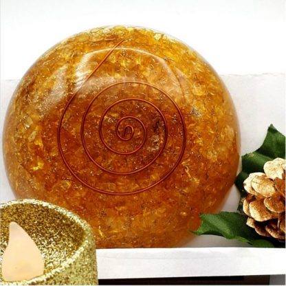 Citrine Zen Dome Palm & Body Orgonite - Image 2