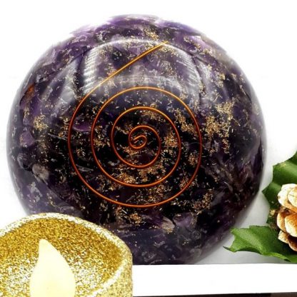Amethyst Zen Dome Palm & Body Orgonite - Image 2