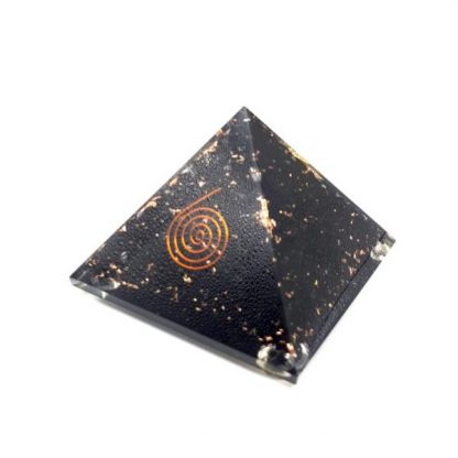 Medium Orgonite Pyramid – Shungite with Merkaba Symbol - Image 4