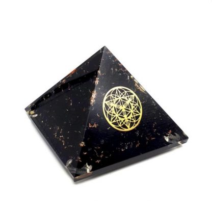 Medium Orgonite Pyramid – Shungite with Merkaba Symbol