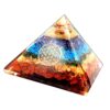 Small Orgonite Pyramid – Chakra Crystal Layer with Clear Quartz Point