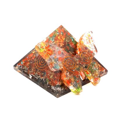 Small Orgonite Pyramid & Butterfly - the Euphoria Orgone Set with Spiral Amplifiers