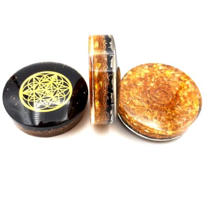 Shungite Power Disk with Citrine & Merkaba Symbol - Image 2