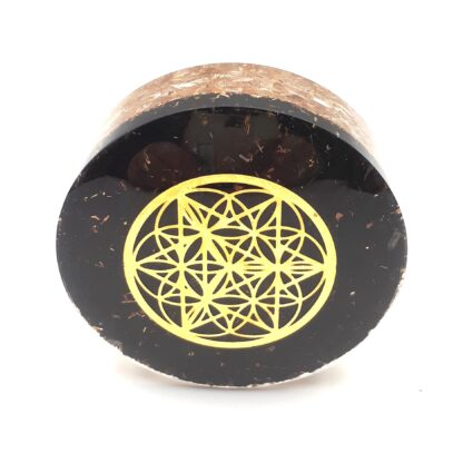 Shungite Power Disk with Clear Quartz & Merkaba Symbol