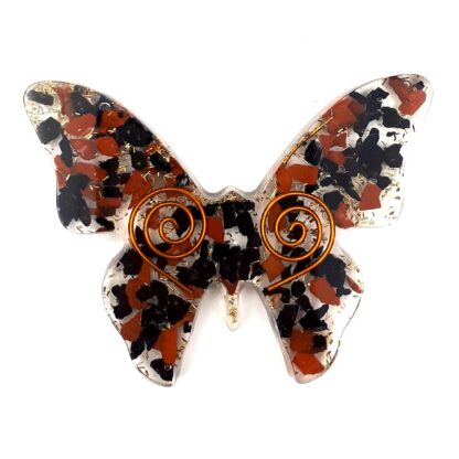 Orgone Butterfly - Black Tourmaline with Red Jasper