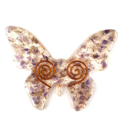 Orgone Butterfly - Clear Quartz with Amethyst